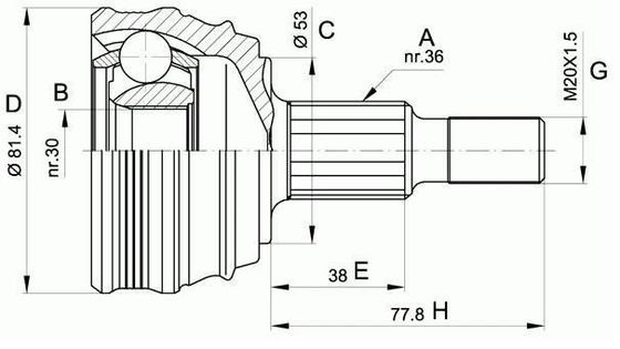 1J0498099 변속기 부품 C.V 관